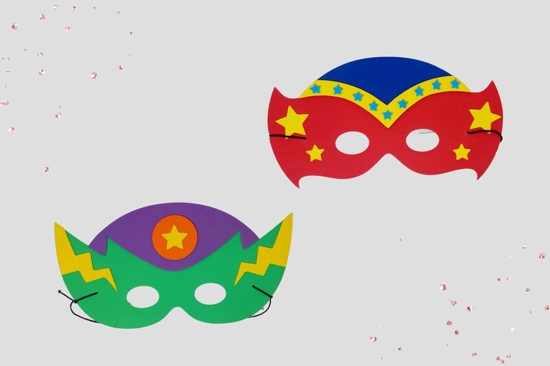 Superhelden maskers knutselpakket 2 stuks