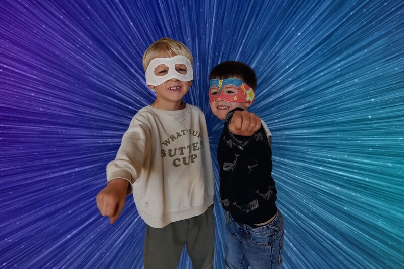Superhelden blanco textielmasker