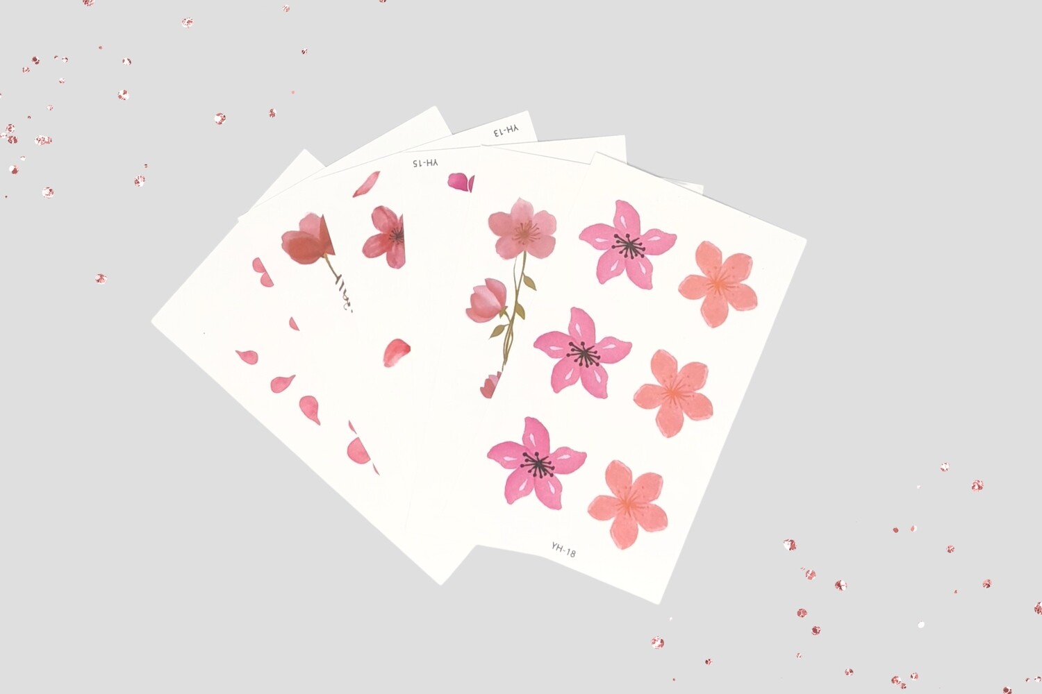 Tatoo&#39;s Flowers kleine set van 6 kaarten