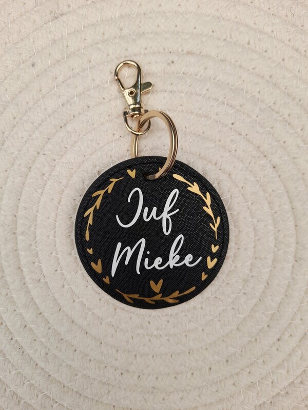 Sleutelhanger tekst met rond design