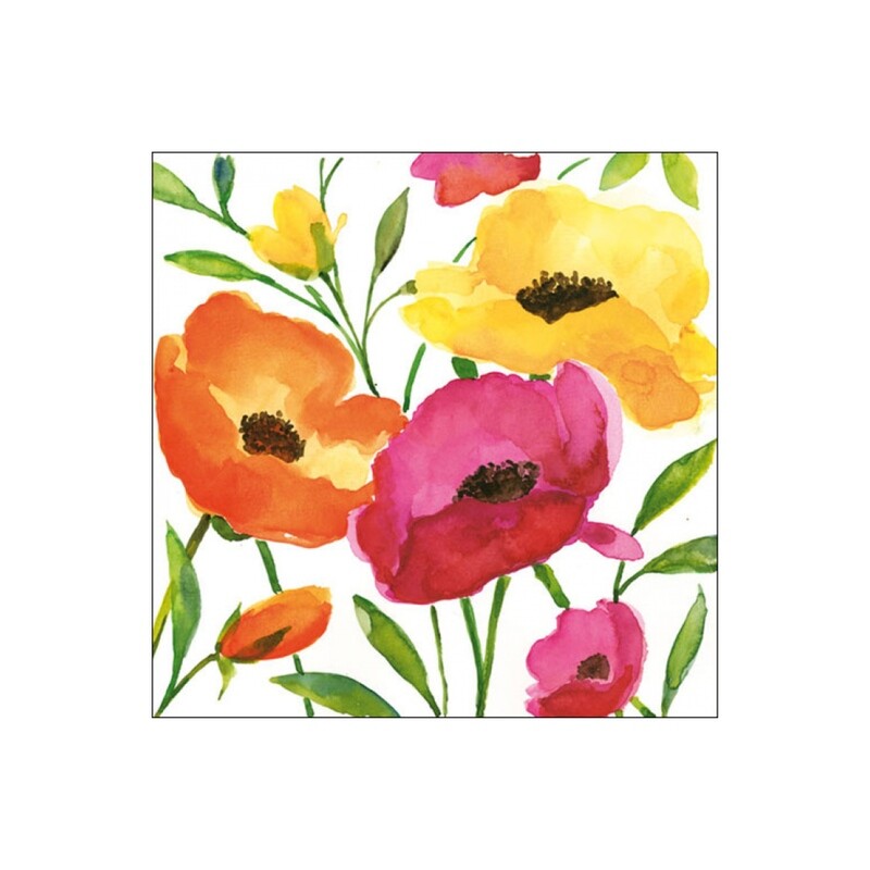 Servetten Aquarell poppy