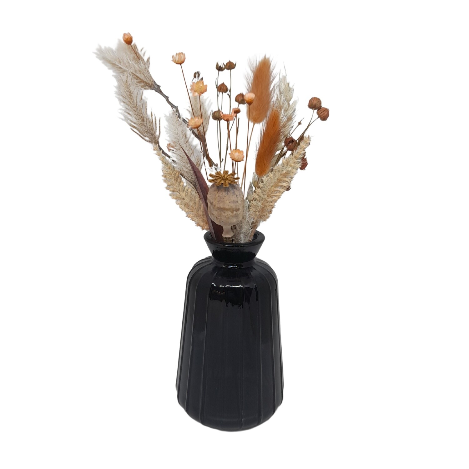Vaasje met droogbloemen