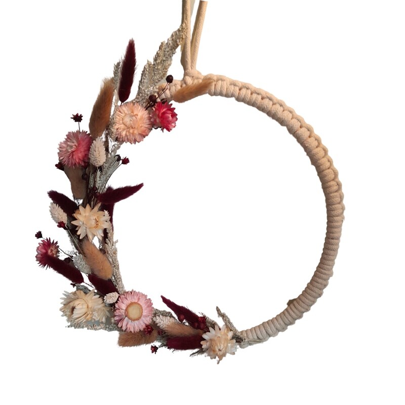 Krans katoen met droogbloemen