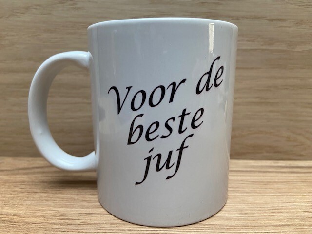 Mok met tekst - Voor de beste juf/meester