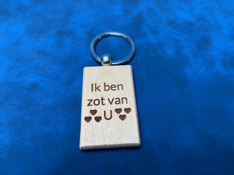Houten sleutelhanger - Ik Ben Zot Van U