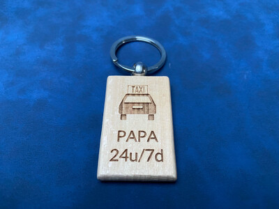 Houten sleutelhanger - Taxi Papa