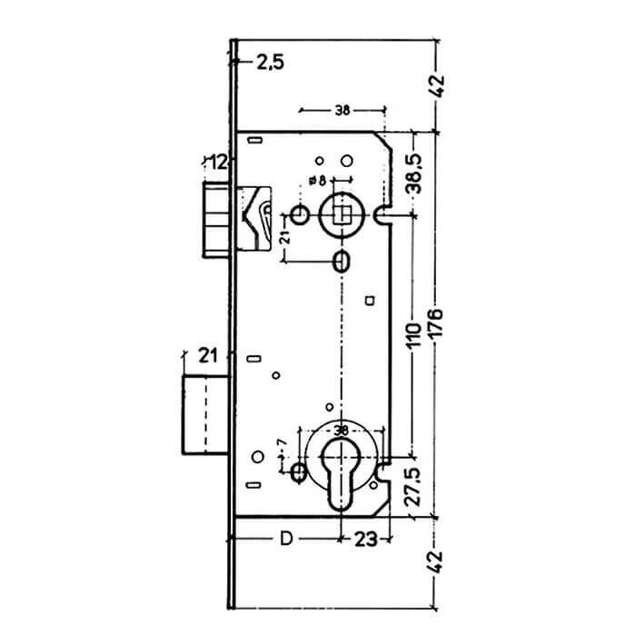 Litto A2658 - Asafstand 110mm - 2 toeren - 22mm voorplaat