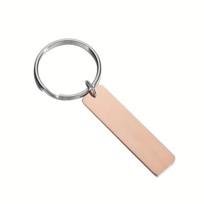 RVS sleutelhanger met naam- 40x10mm