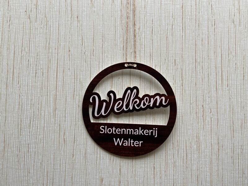 Welkomstbord - Kersenhout look Welkomstbord - Kersenhout look