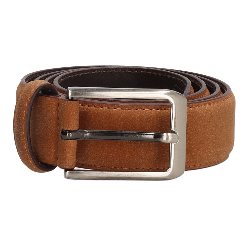 Double-D Caravaggio broeksriem - Cognac - breedte 35mm - Suède