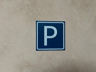 Parkeerbord kunststof - dikte 1,6mm - Blauw/wit - vierkant