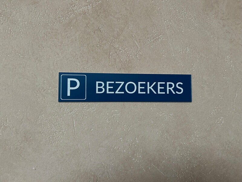 Parkeerbord bezoekers - dikte 1,6mm - Blauw/wit - vierkant