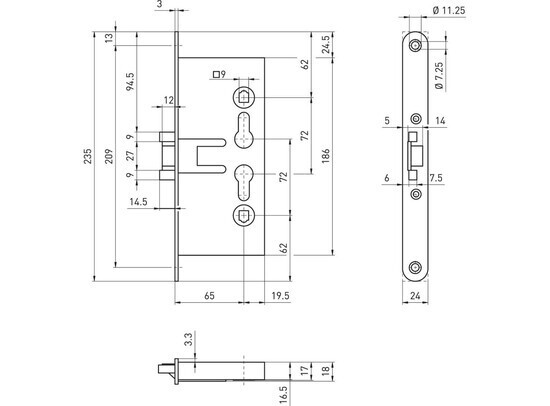 BMH brandwerend slot 72/65/9