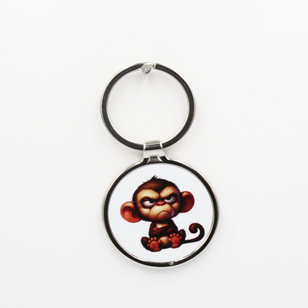 Metalen sleutelhanger - Boze aap