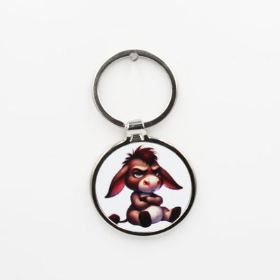 Metalen sleutelhanger - Boze ezel