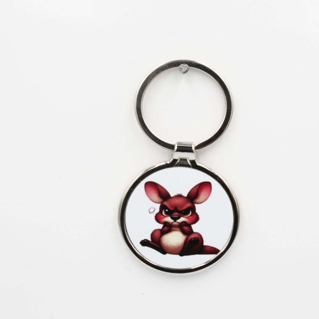Metalen sleutelhanger - Boze kangoeroe Metalen sleutelhanger - Boze kangoeroe
