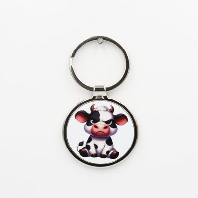 Metalen sleutelhanger - Boze koe