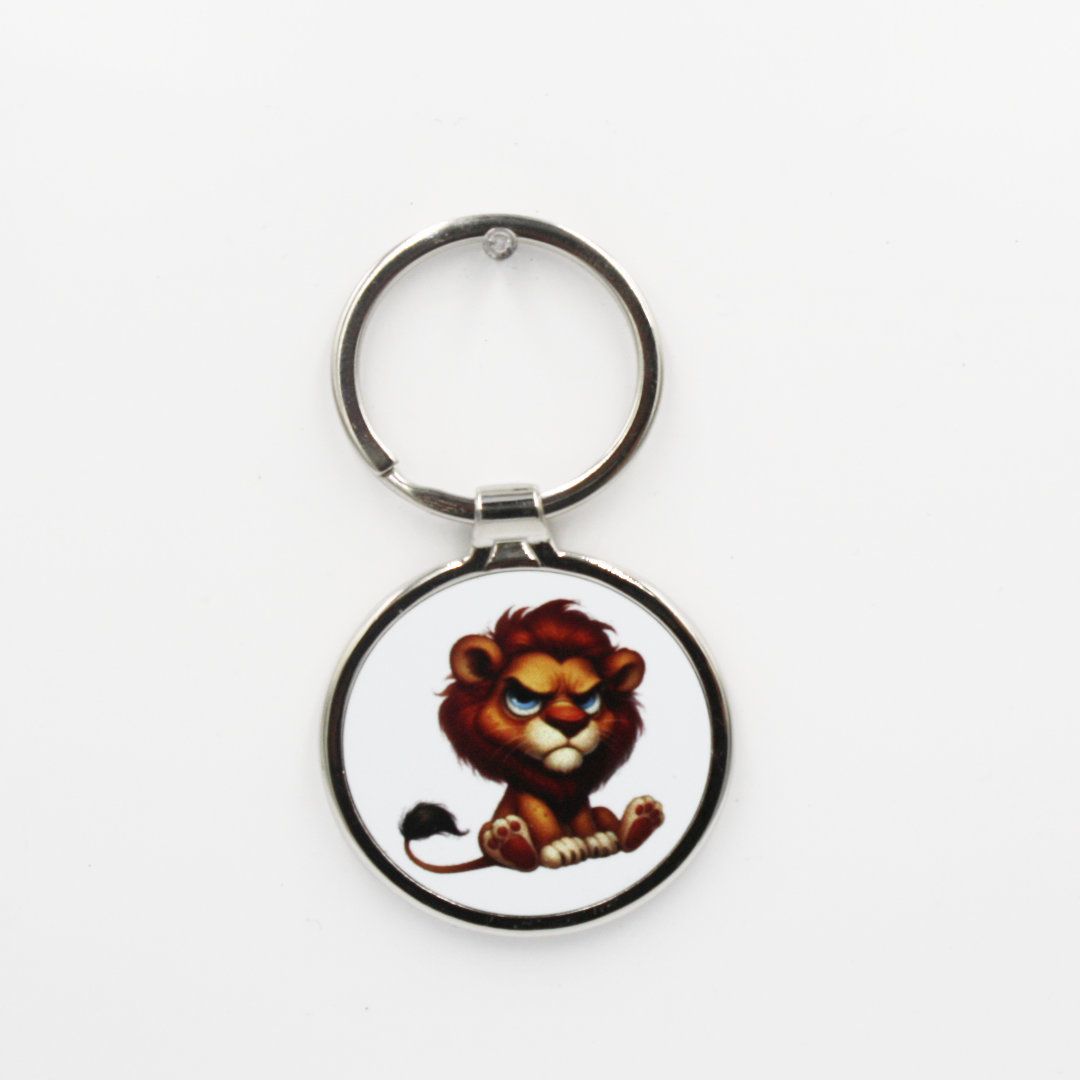 Metalen sleutelhanger - Boze leeuw