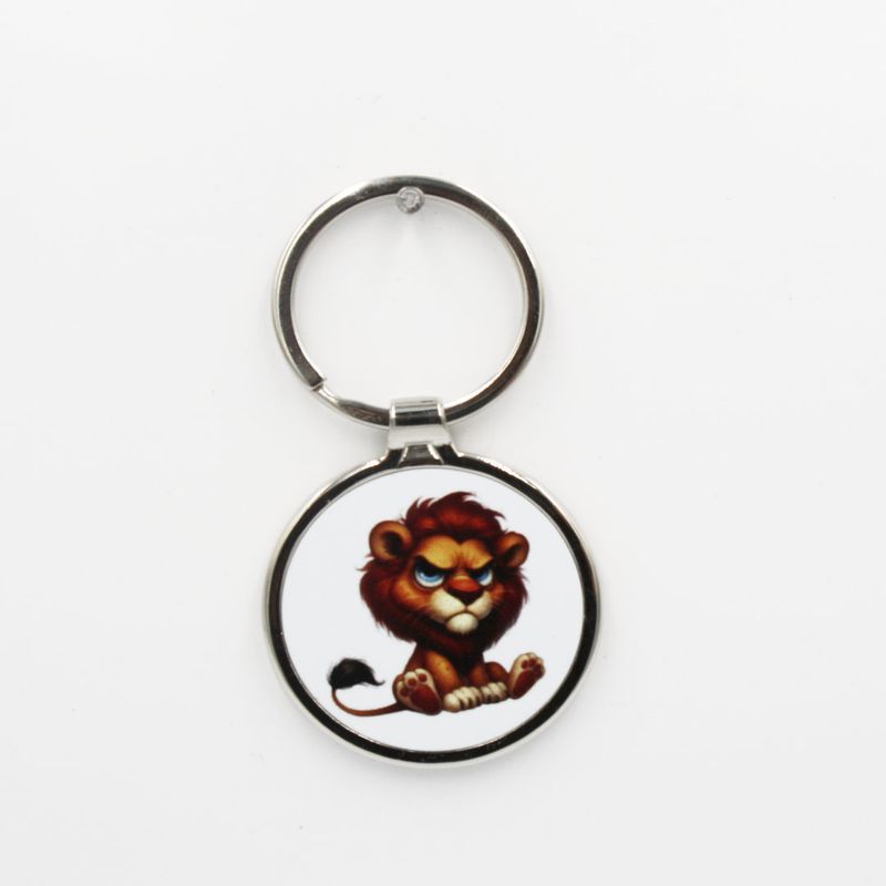 Metalen sleutelhanger - Boze leeuw