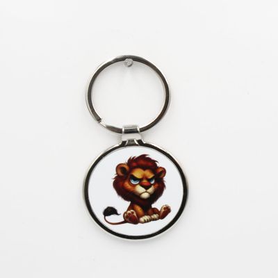 Metalen sleutelhanger - Boze leeuw