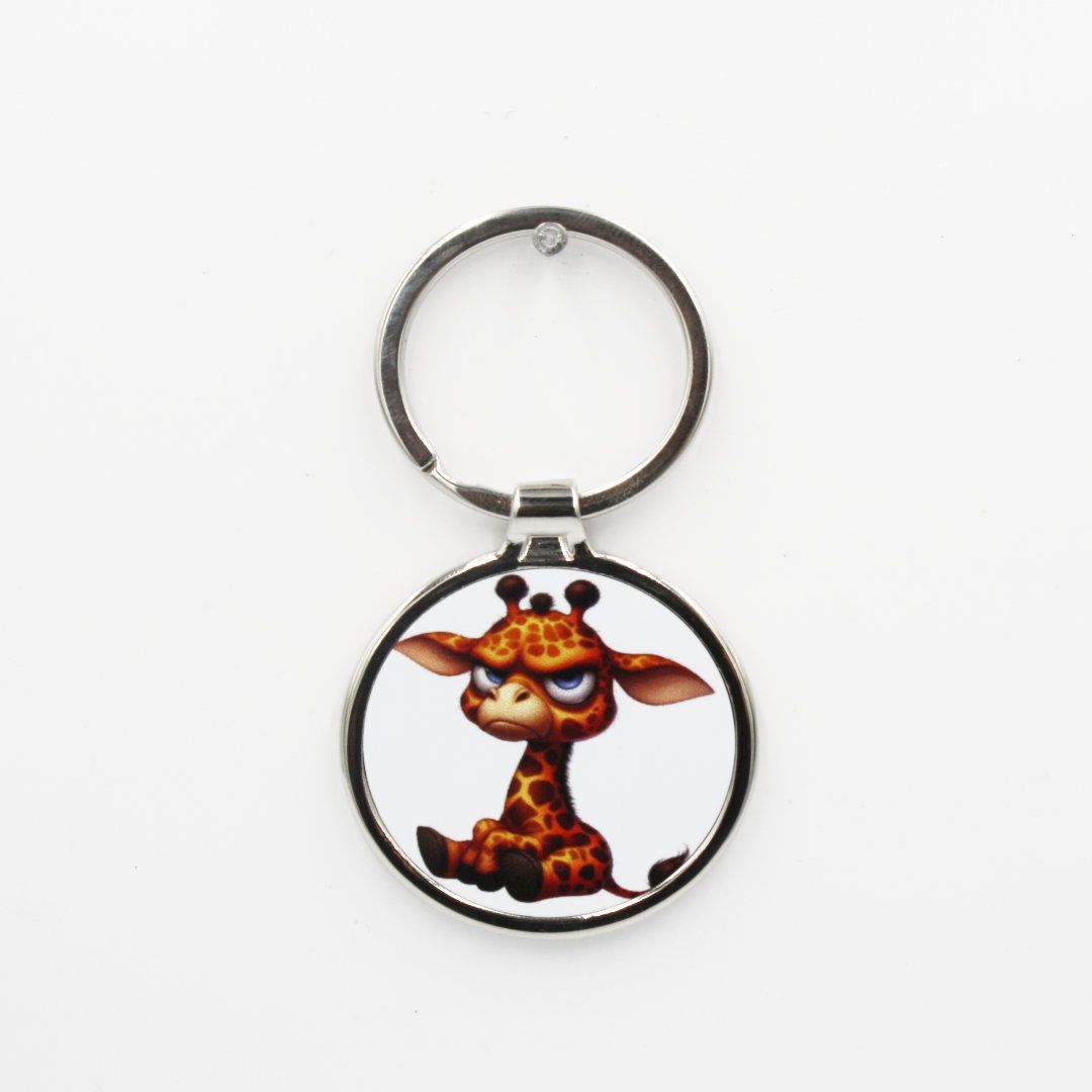 Metalen sleutelhanger - Boze giraf