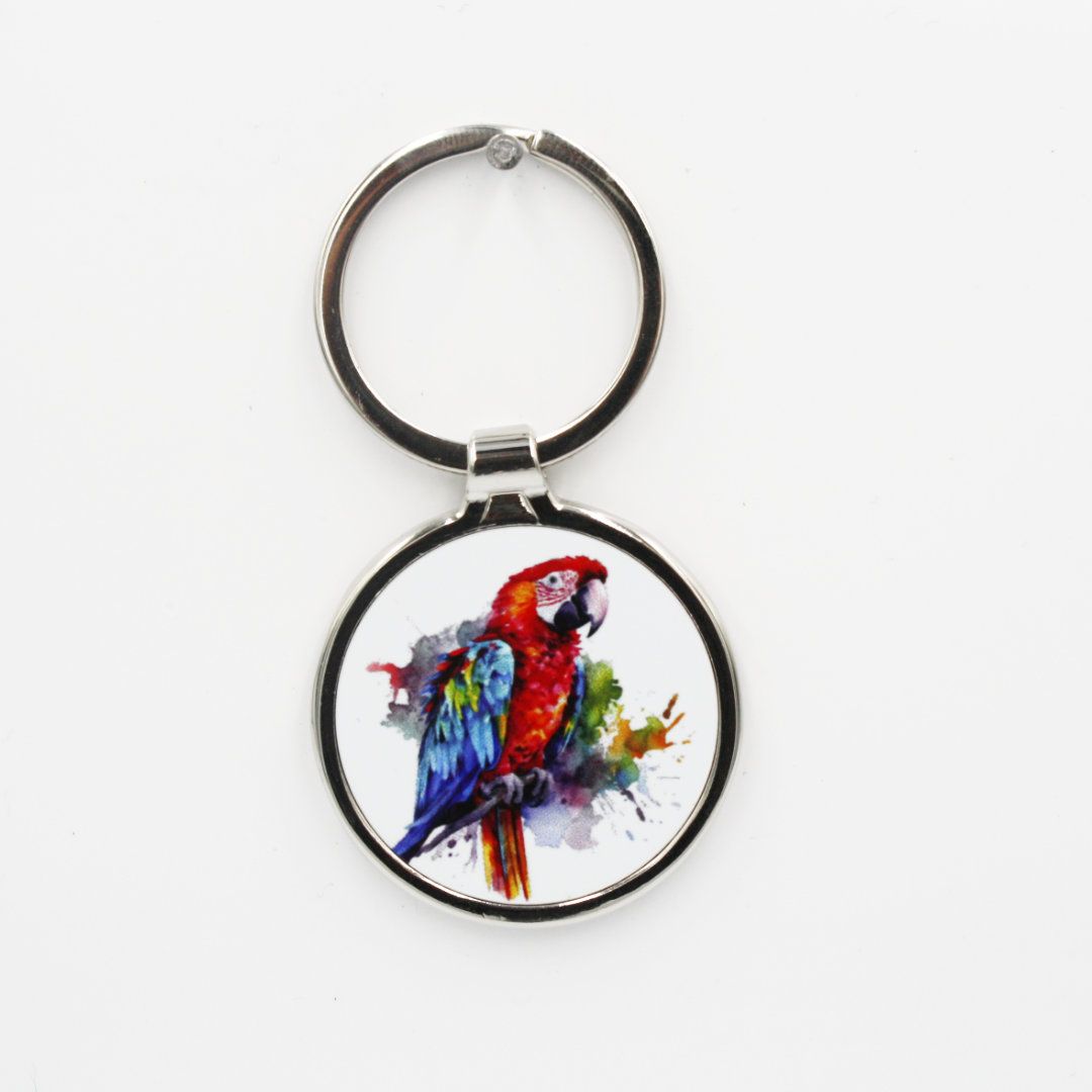Metalen sleutelhanger - Papegaai