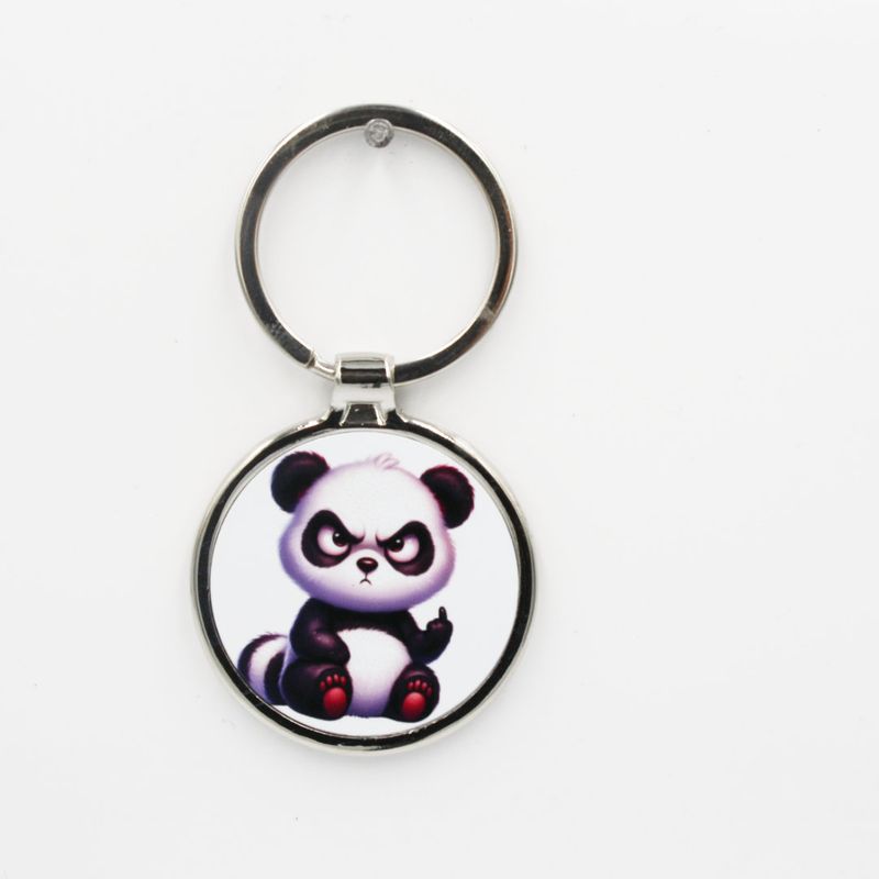 Metalen sleutelhanger - Boze panda