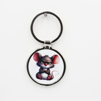 Metalen sleutelhanger - Boze muis