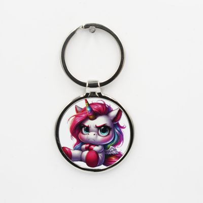 Metalen sleutelhanger - Boze eenhoorn