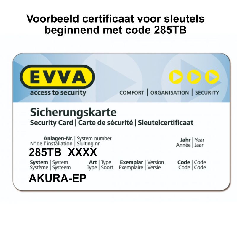 EVVA AKURA44 sleutel - 285TB (nabestelling)