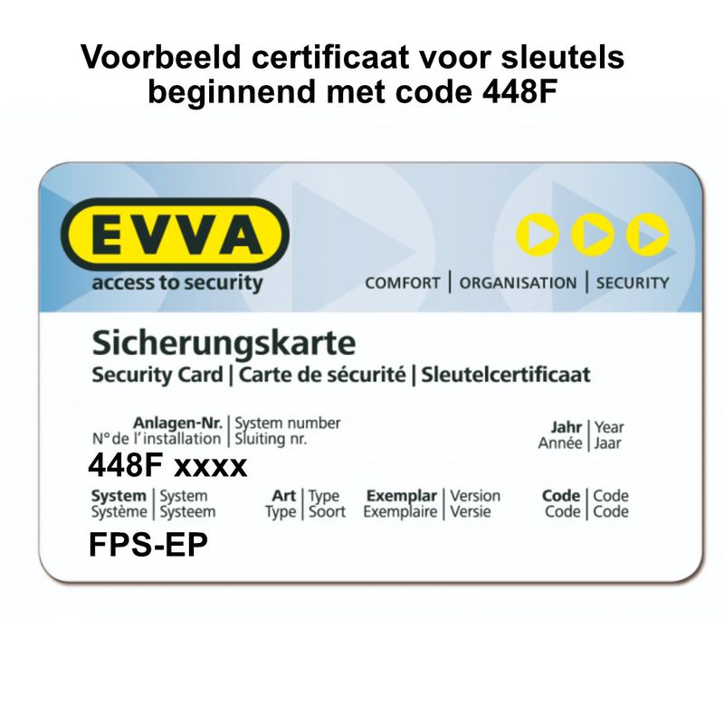 EVVA FPS sleutel - 448F (nabestelling)