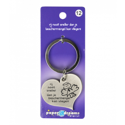 Hart met tekst: Rij nooit sneller dan je beschermengel kan vliegen