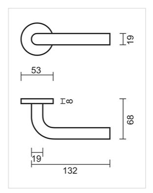 Deurkruk Pro L-SHAPE - Zwart