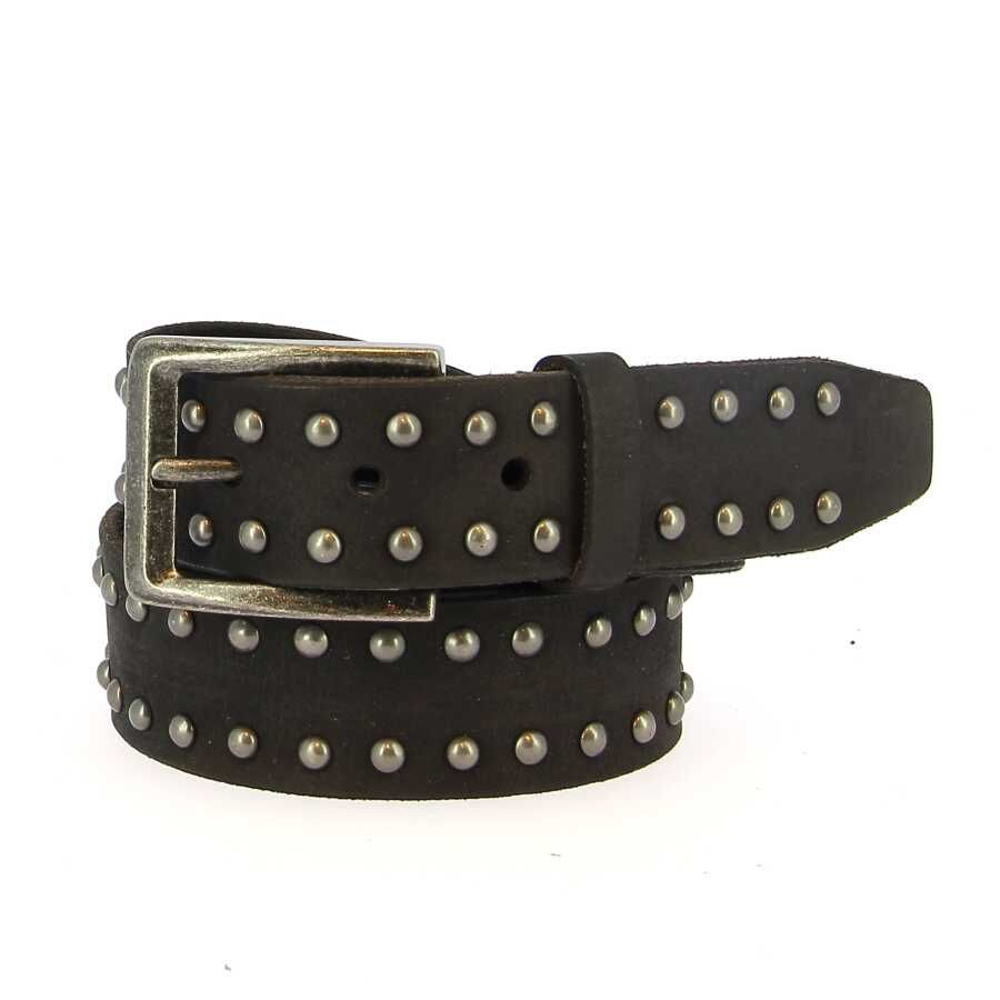 Mat volnerf jeansriem met metalen dots