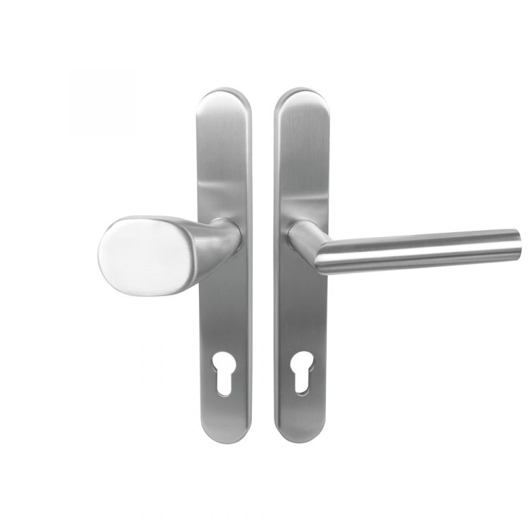 Smaldeur veiligheidsbeslag - 92mm - RVS - duwer/kruk Smaldeur veiligheidsbeslag - 92mm - RVS - duwer/kruk