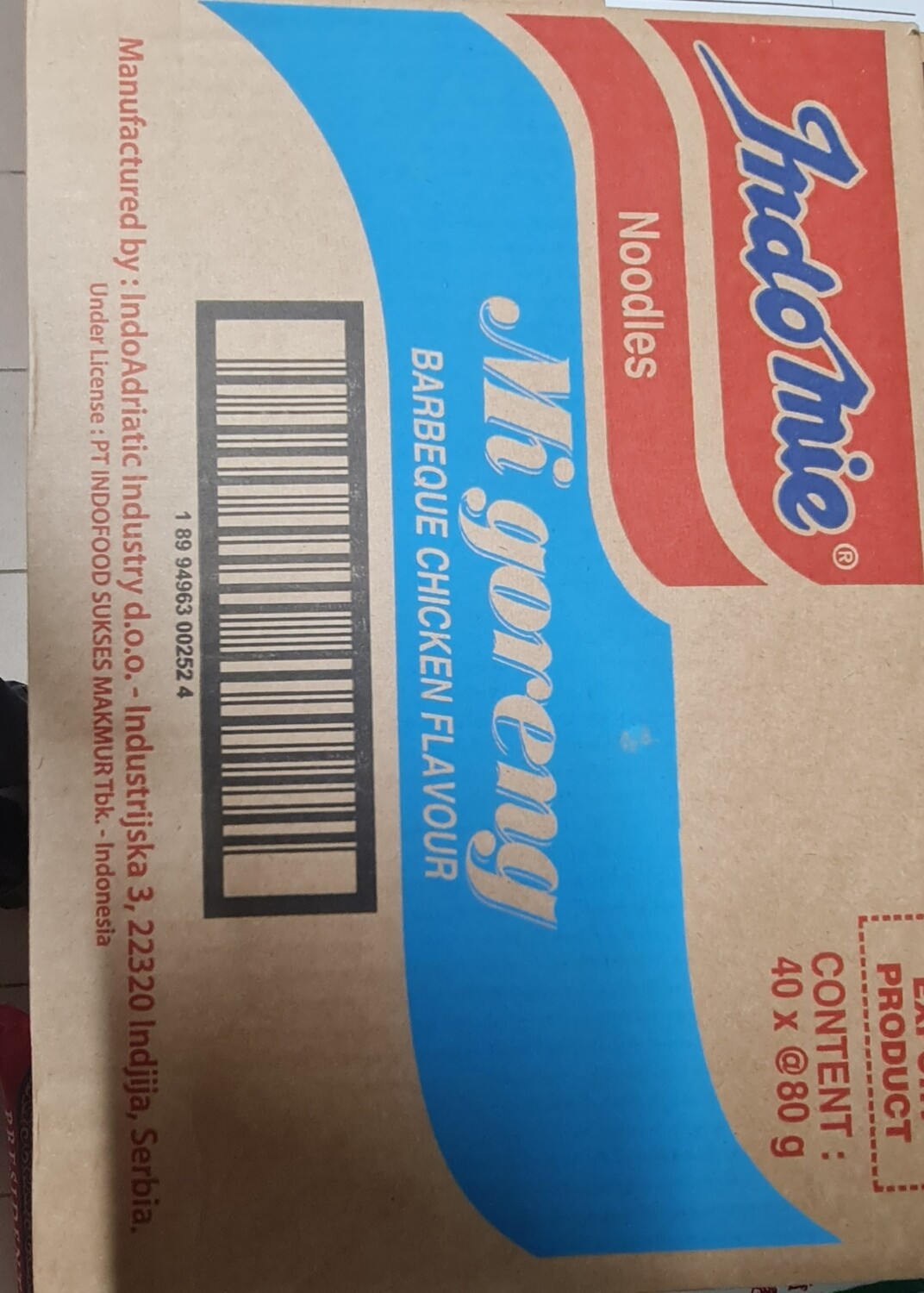 Indomie mi goreng bbq chicken 40 x 80gr