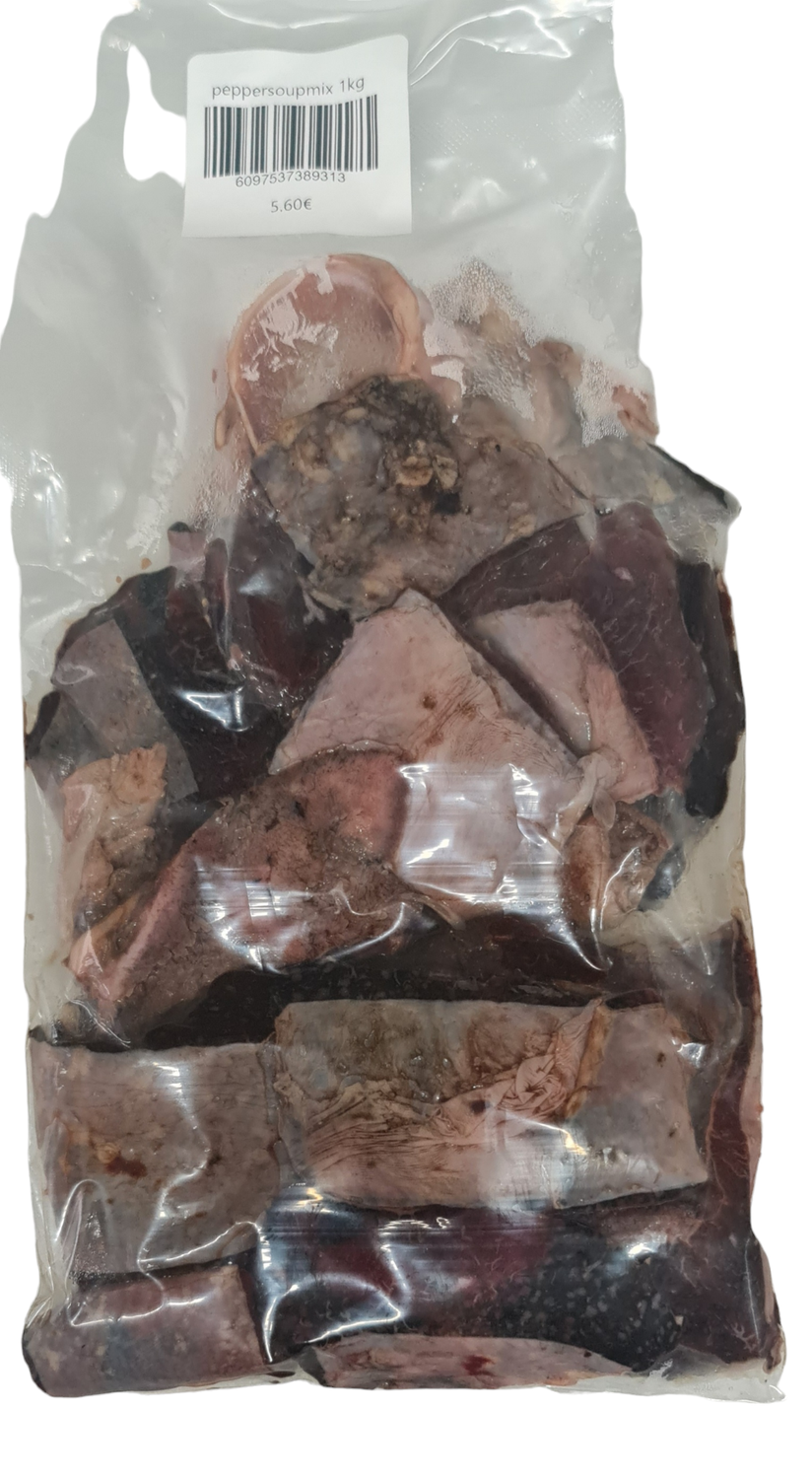 frozen peppersoup mix meat 1kg