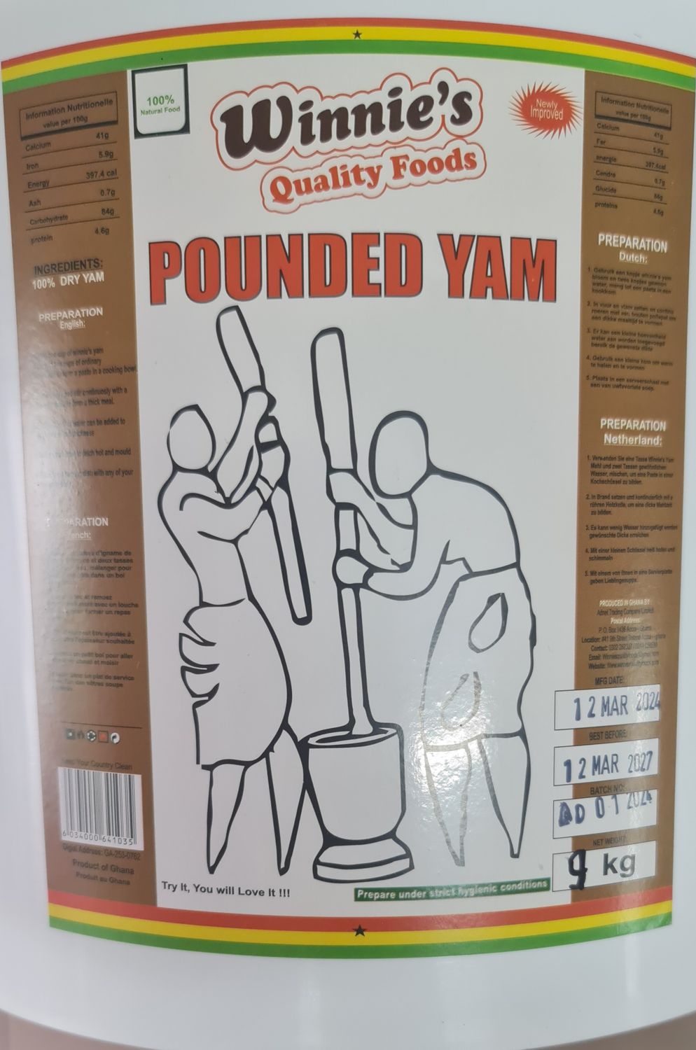 winnies pounded yam bucket 9kg