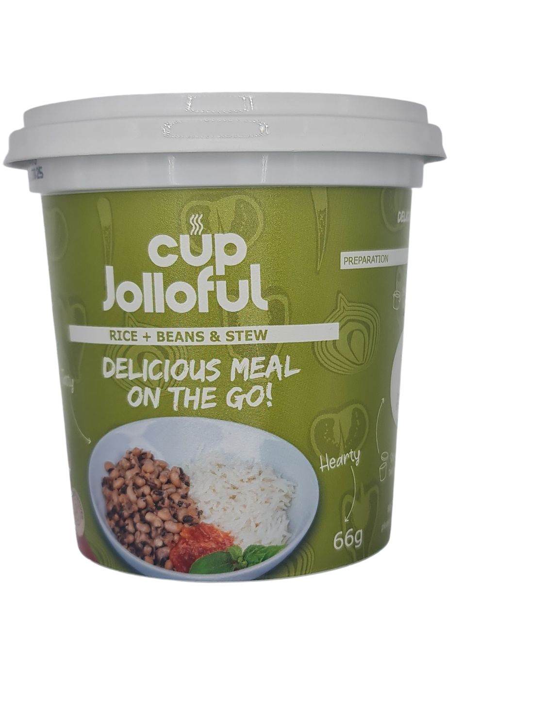 Cup jolloful instant  rice + beans &amp; stew