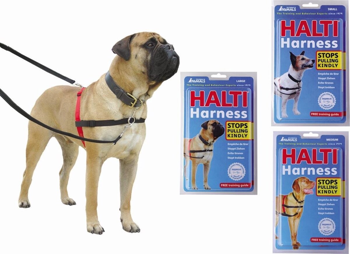 Halti Harnass Anti trektuigje - Hond - Small - Borstomvang 30 tot 60 cm - Rood