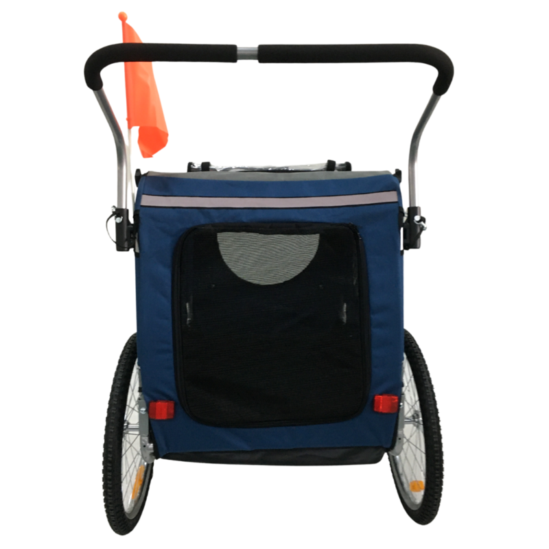 Easy Flow Hondenfietskar - Met Jogger Functie - Opvouwbaar - Blauw - Rood- Zwart-Oranje