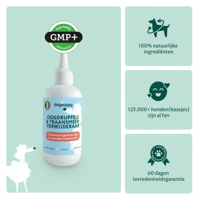 Dogsuppy Oogdruppels &amp; Traansmeerverwijderaar | 100% natuurlijk | 100 ml