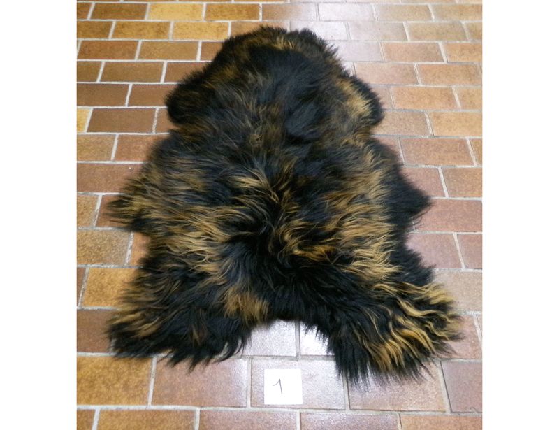 Islandschnuckenfell, Schwarz/Braun-Geflammt (Nr.1)