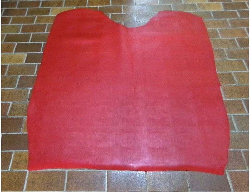 Rindspaltleder Croupon in Rot, mit Prägung (Gürtelleder), Rindleder, Lederstück, Lederhaut