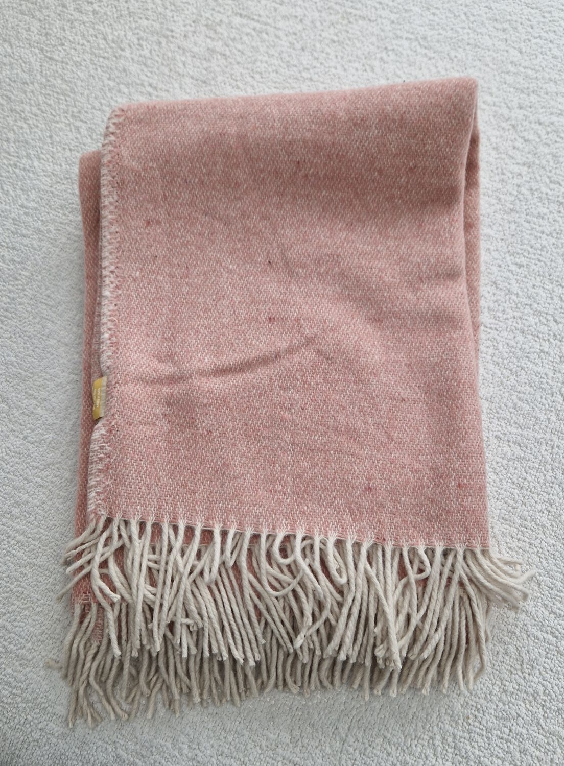 Malagoon Plaid Misty Pink double face recycled wool 130x170