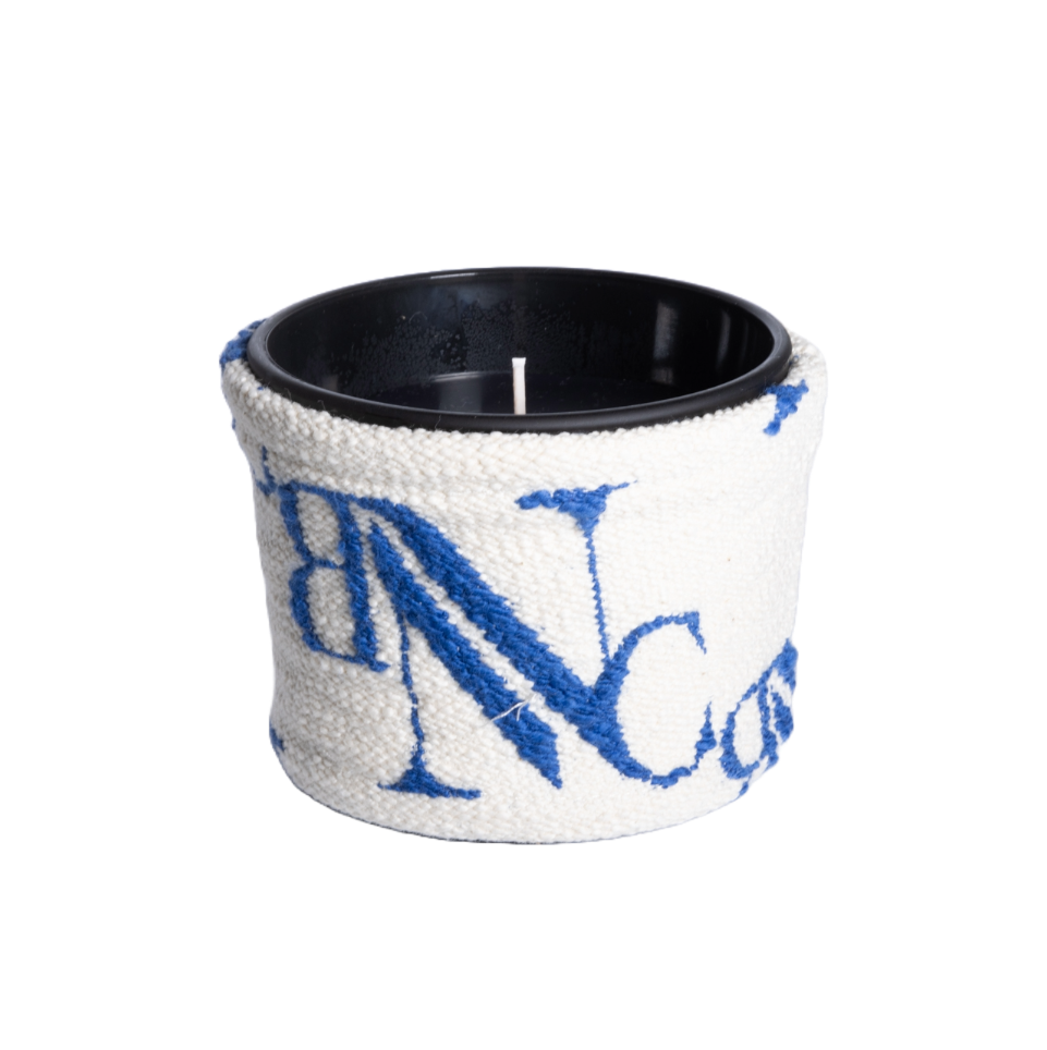 Mountain Chic Candle Small blauwe textielcover