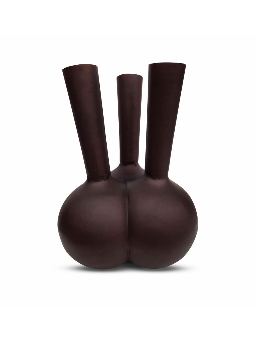Bombyx- 3 Mouth Vase Small Brown/Copper