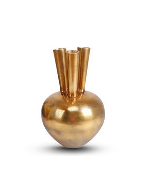 Bombyx - 3 Mouth Vase Oval Small Bronze/Gold