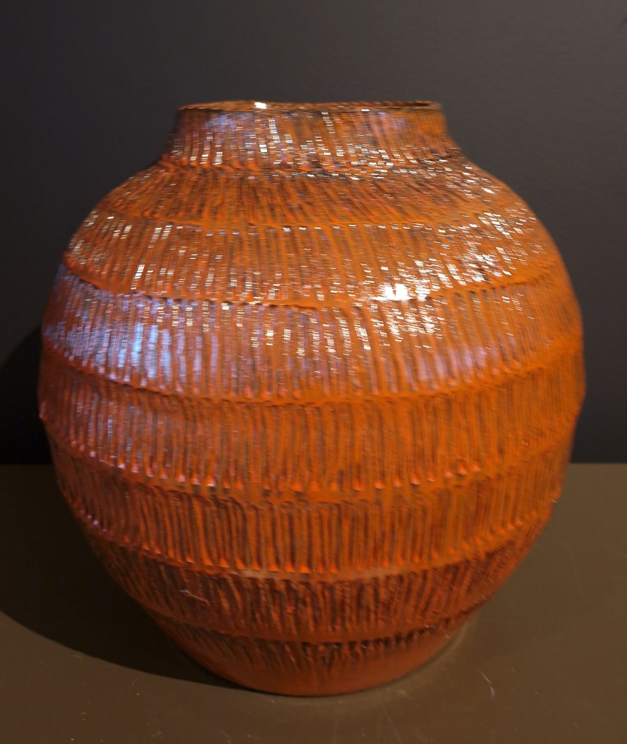 Dekocandle Vaas Glazed Bicolor Orange