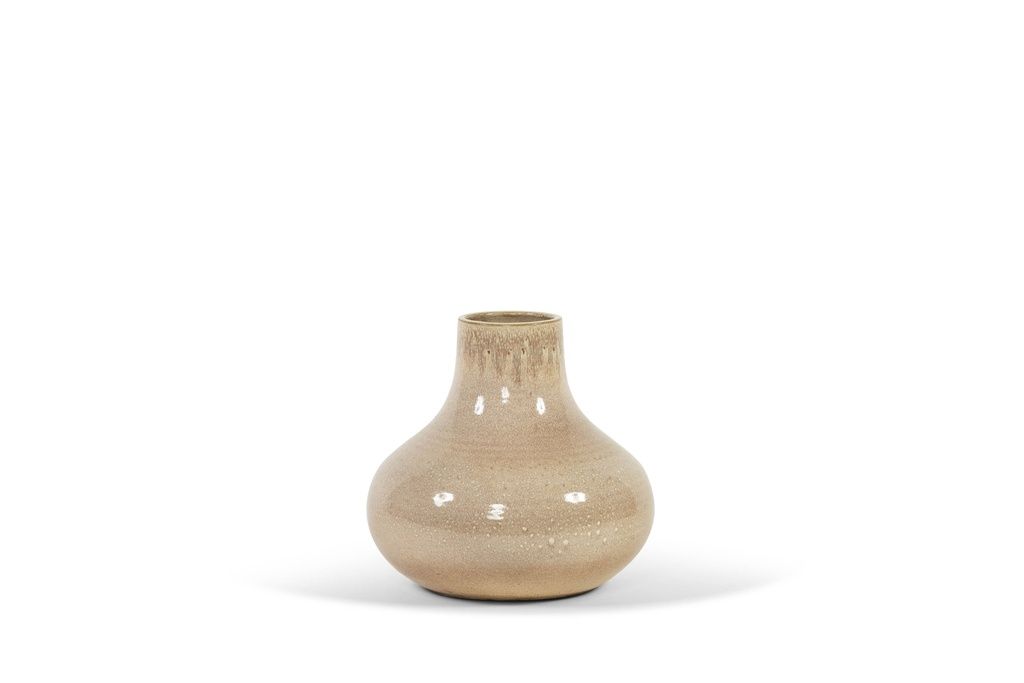 Dekocandle  Vaas beige geglazuurd terracotta S
